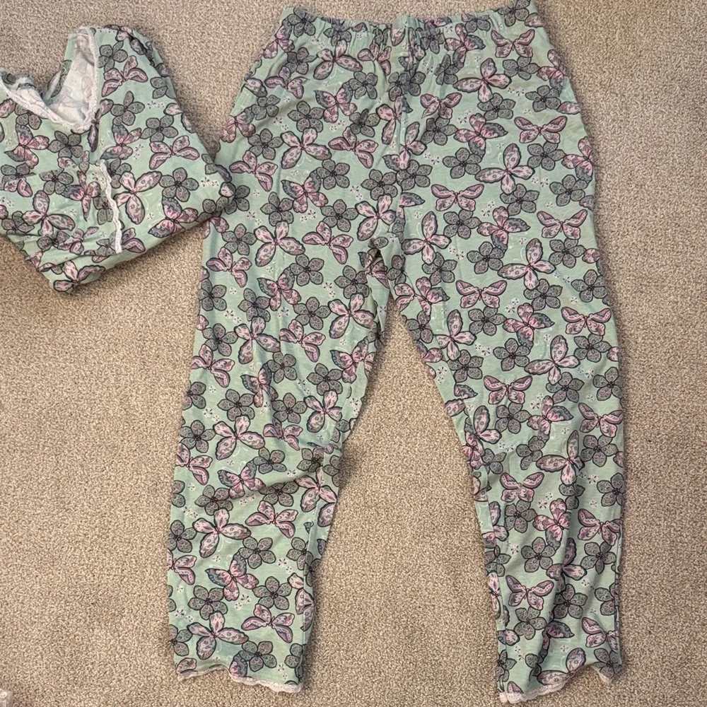 Silverts Adaptive Wear Butterfly Floral Lounge Set - Top and Bottom Sz: LG - Picture 6 of 9